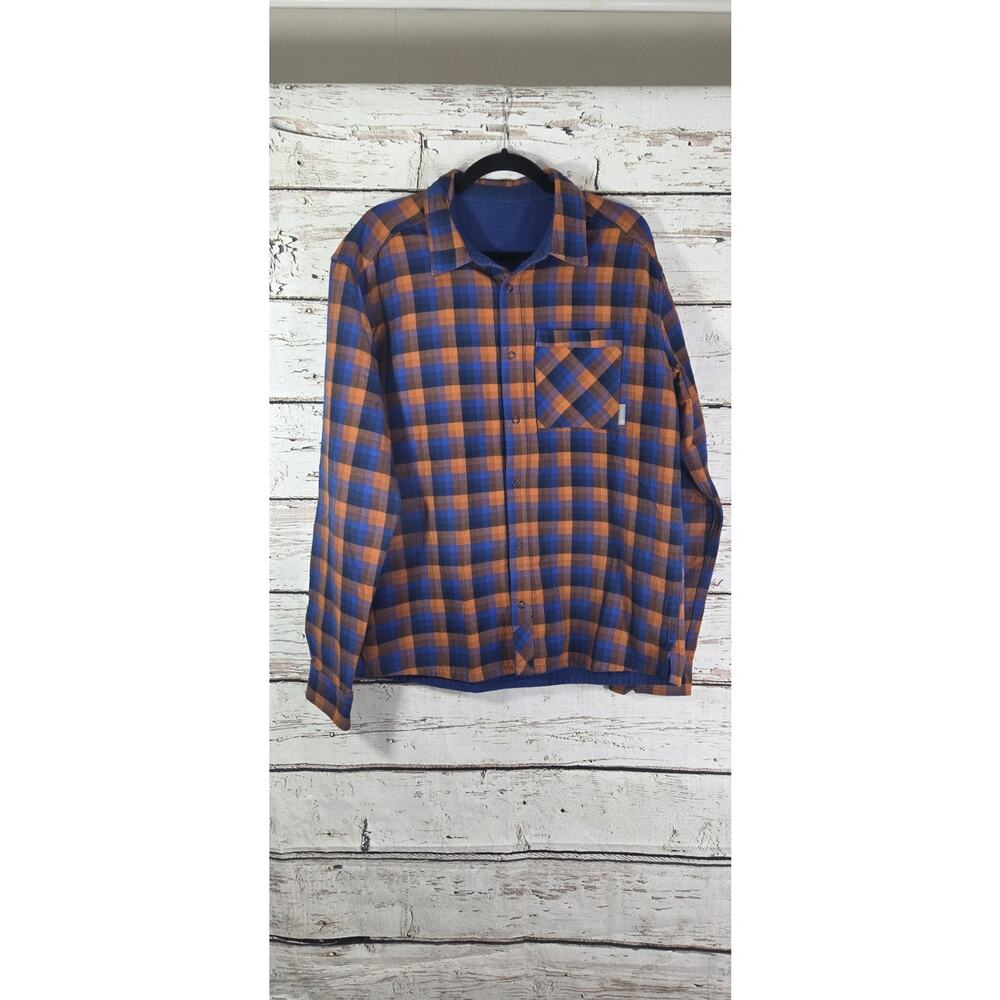 Mountain Hardware Mens reversible thick Plaid Button Up Shirt Size Large - Picture 3 of 7